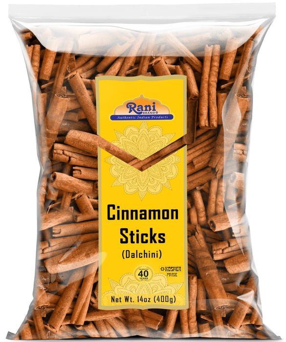 Rani Cinnamon Sticks 14oz (400g) ~ 72-88 Sticks 3" in Length Cassia Round ~ All Natural | Vegan | No Colors | Gluten Friendly | NON-GMO | Product of Vietnam