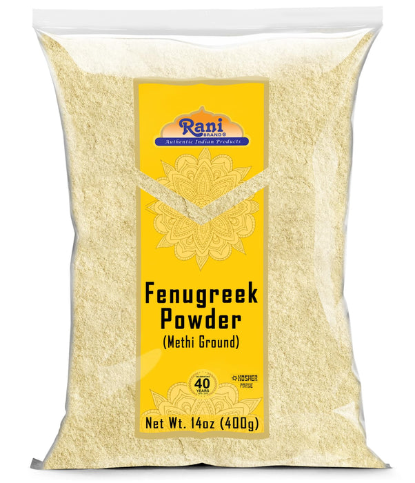 Rani Fenugreek (Methi) Seeds Ground Powder 14oz (400g) Trigonella foenum graecum ~ All Natural | Vegan | Gluten Friendly | Non-GMO | Kosher | Indian Origin, used in cooking & Ayurvedic spice
