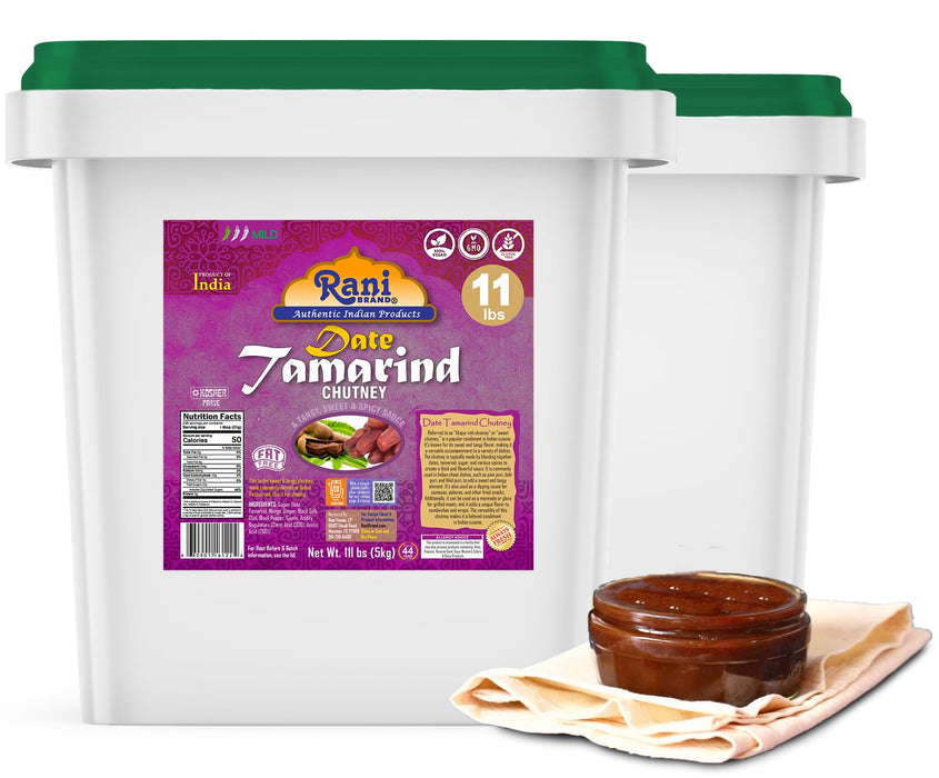 Rani Dates & Tamarind (Imli) Chutney 176oz (11lbs) 5kg Bulk, Ready to eat, Vegan ~ Gluten Free | NON-GMO | Kosher | No Colors | Indian Origin