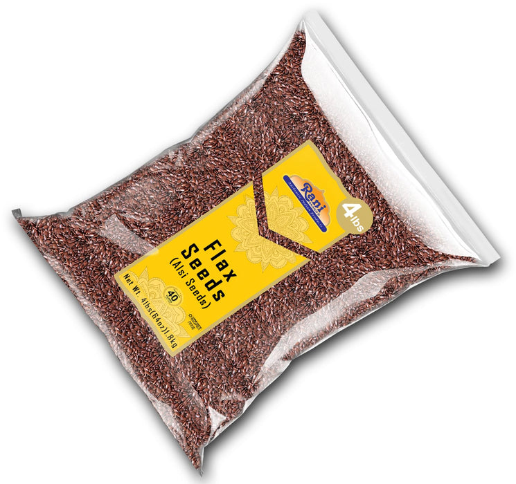 Rani Flax Seeds Whole Raw (Alsi, Linum usitatissimum) 64oz (4lbs) 1.81kg Bulk ~ All Natural | Gluten Friendly | Non-GMO | Kosher | Vegan | Indian Origin