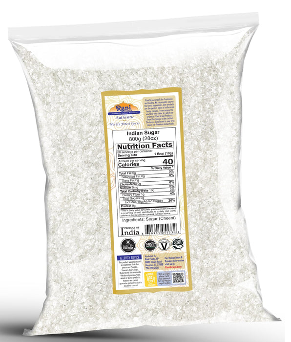 Rani Indian Sugar (Cheeni) 28oz (800g) ~ All Natural | Gluten Friendly | No Colors | Kosher | Vegan | Indian Origin