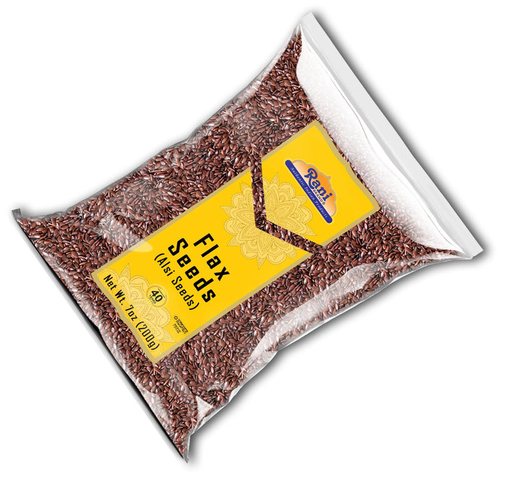 Rani Flax Seeds Whole Raw (Alsi, Linum usitatissimum) 7oz (200g) ~ All Natural | Gluten Friendly | Non-GMO | Kosher | Vegan | Indian Origin