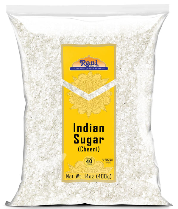 Rani Indian Sugar (Cheeni) 14oz (400g) ~ All Natural | Gluten Friendly | No Colors | Kosher | Vegan | Indian Origin