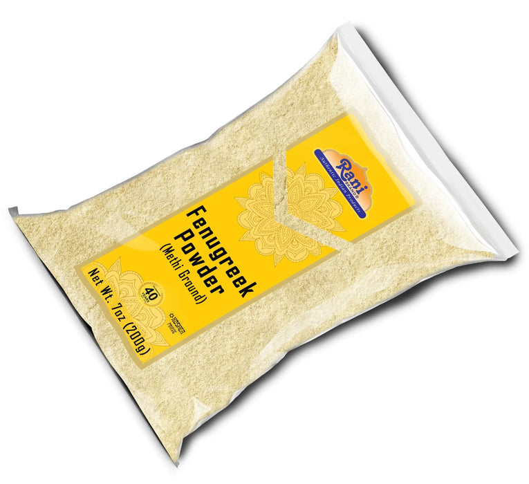 Rani Fenugreek (Methi) Seeds Ground Powder 7oz (200g) Trigonella foenum graecum ~ All Natural | Vegan | Gluten Friendly | Non-GMO | Kosher | Indian Origin, used in cooking & Ayurvedic spice