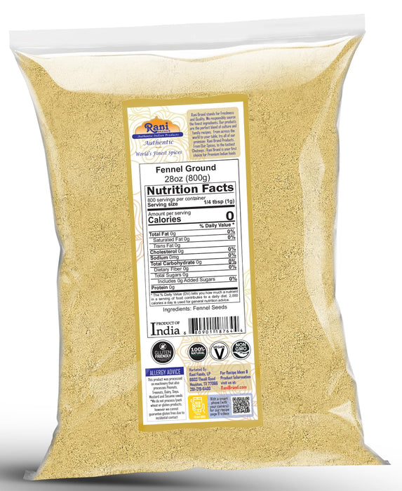 Rani Fennel Ground (Saunf) Powder Spice 28oz (1.75lbs) 800g ~ All Natural | Gluten Friendly | NON-GMO | Kosher | Vegan | Indian Origin