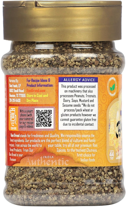 Rani Black Pepper Coarse Ground 28 Mesh (Table Grind), 3oz (85g) PET Jar ~ Gluten Friendly, Non-GMO, All Natural | Kosher