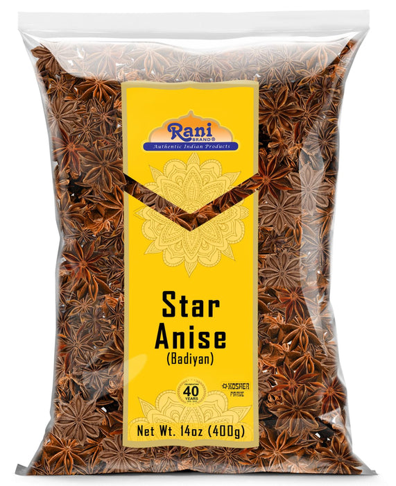 Rani Star Anise Seeds, Whole Pods (Badian Khatai) Spice 14oz (400g) ~ All Natural | Gluten Friendly | NON-GMO | Kosher | Vegan | Indian Origin
