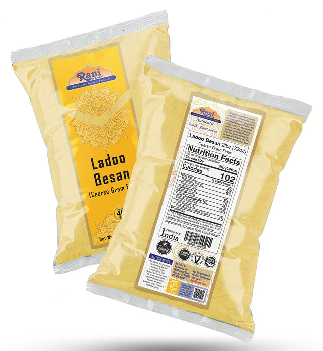 Rani Ladoo Besan (Coarse Gram Glour) 32oz (2lbs) 908g ~ All Natural | Vegan | Gluten Friendly | NON-GMO |Kosher | Indian Origin
