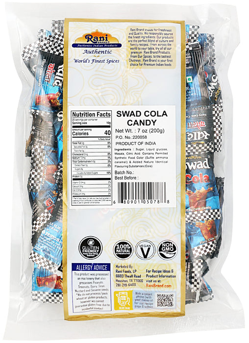 Rani Swad Cola Candy 7oz (200g) Individually Wrapped ~ Indian Tasty Treats | Vegan | Gluten Friendly | NON-GMO | Indian Origin