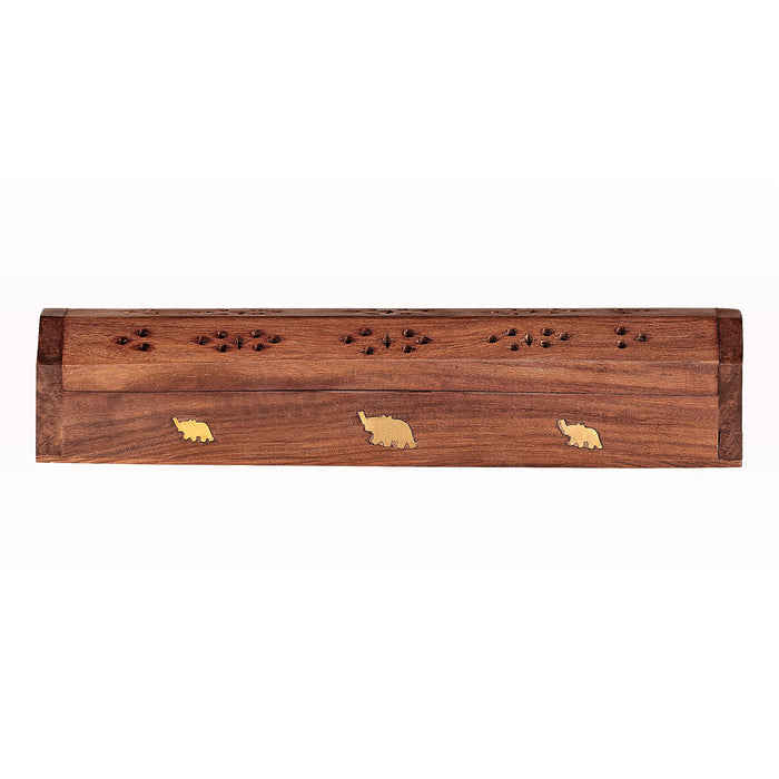 Rani Incense Burner Box (Premium Hand Carved Wood) Incense Stick Holder | Ash Catcher | Ideal for Meditation and Home Décor | Ritual Purpose | Makes a Great Gift!