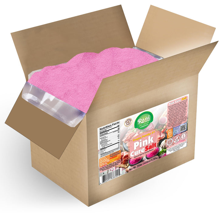 Rani Pink Cure Salt (Special Salt for Curing Meats) 400oz (25lbs) 11.36kg Bulk Box ~ All Natural | Gluten Friendly | NON-GMO | Kosher | Vegan | Product of USA