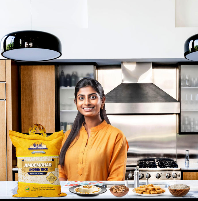 Rani Ambemohar Indian Rice 160oz (10lbs) 4.54kg Cloth Bag ~ All Natural | Gluten Friendly | Vegan | Kosher | Export Quality | Indian Origin