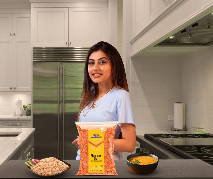 Rani Masoor Dal (Indian Red Lentils) Split Gram, 32oz (2lbs) 907g ~ All Natural | Gluten Friendly | NON-GMO | Kosher | Vegan | Indian Origin