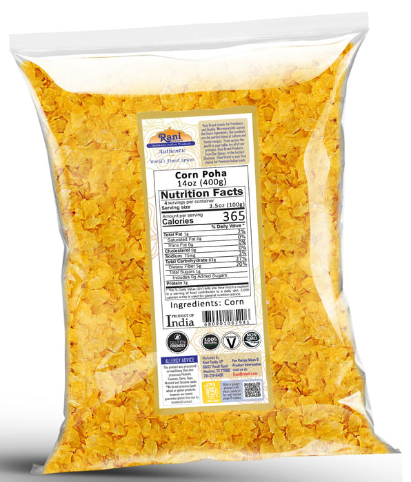 Rani Corn Poha 14oz (400g) ~ All Natural | Gluten Friendly | Vegan | Kosher | Indian Origin
