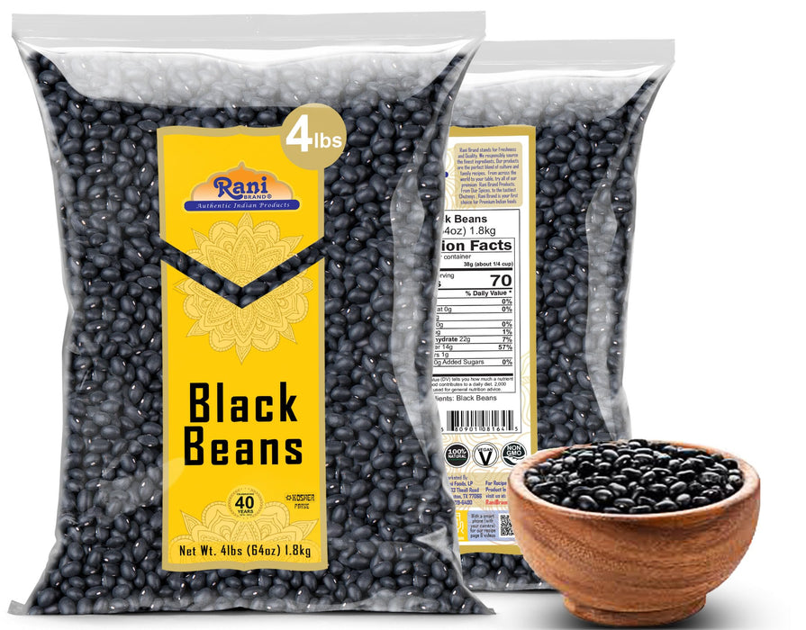 Rani Black Beans (Thull Rajma) 64oz (4lbs) 1.81kg Bulk ~ All Natural | Vegan | Gluten Friendly | NON-GMO | Kosher | Product of USA