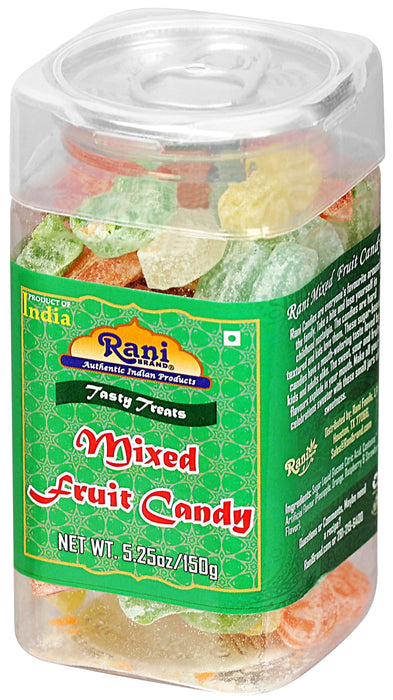 Rani Mixed Fruit Candy 5.25oz (150g) Vacuum Sealed, Easy Open Top, Resealable Container ~ Indian Tasty Treats | Vegan | Gluten Friendly | NON-GMO | Indian Origin