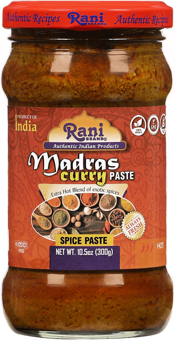 Rani Madras Curry Cooking Spice Paste 10.5oz (300g) Glass Jar, Pack of 5+1 FREE ~ No Colors | All Natural | NON-GMO | Kosher | Vegan | Gluten Free