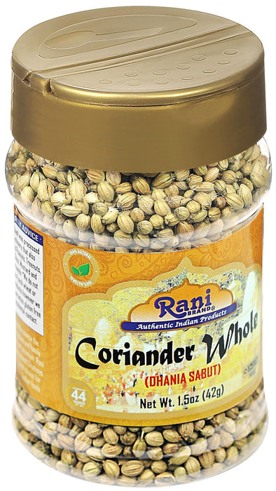 Rani Coriander (Dhania) Seeds Whole, Indian Spice 1.5oz (42g) PET Jar ~ All Natural | Gluten Friendly | NON-GMO | Vegan | Kosher | Indian Origin