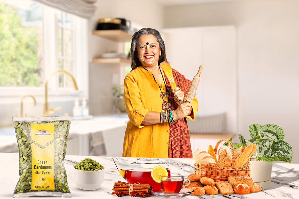 Rani Green Cardamom Pods Spice (Hari Elachi) 7oz (200g) ~ All Natural | Vegan | Gluten Friendly | NON-GMO | Product of India