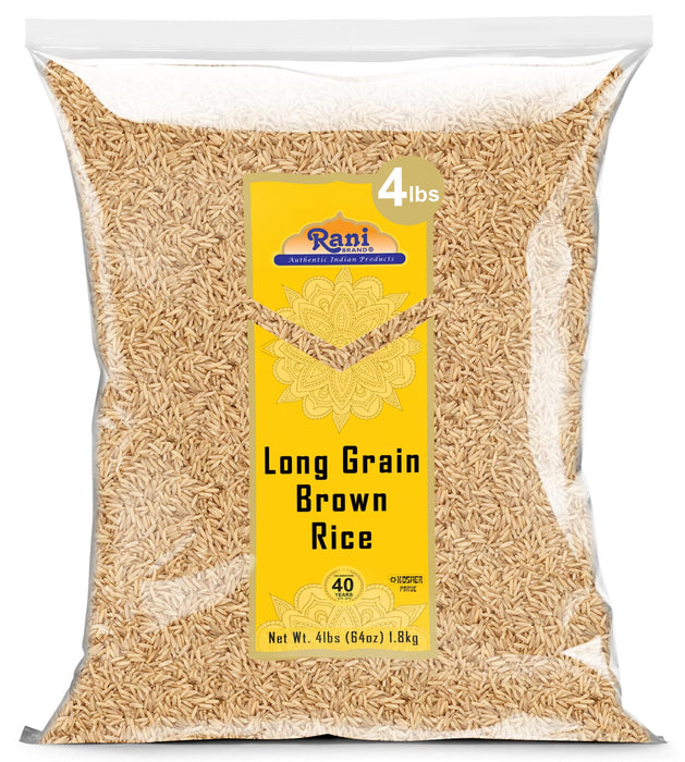 Rani Long Grain Brown Rice 64oz (4lbs) 1.81kg Bulk ~ All Natural | Gluten Friendly | Vegan | Non-GMO | Kosher | Product of USA