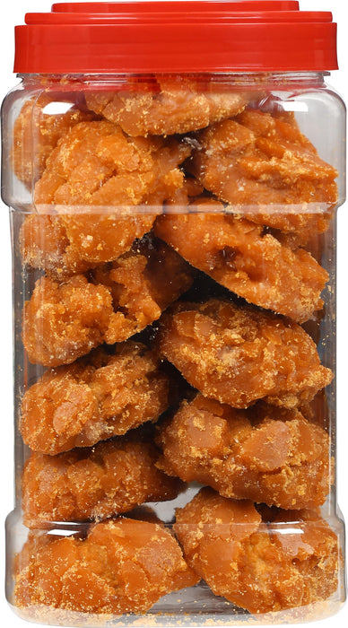 Rani Haldi Gur (Turmeric with Indian Jaggery) Indian Unrefined Raw Cane Sugar 70oz (4.4lbs) 2kg PET Jar ~ Gluten Friendly | Vegan | NON-GMO | Kosher | No Salt or fillers | Indian Product