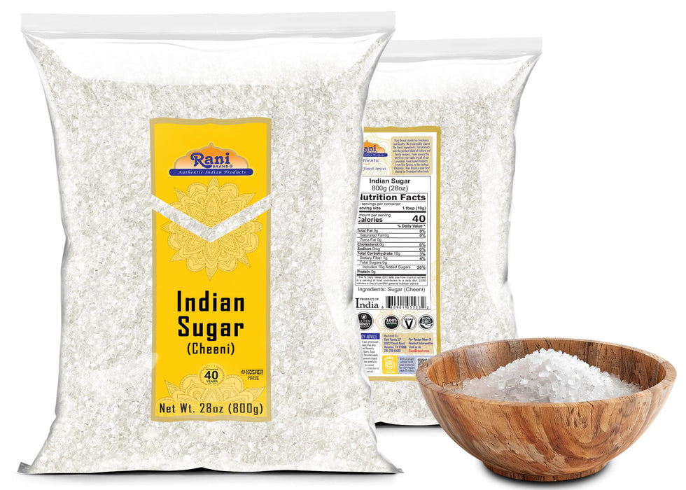Rani Indian Sugar (Cheeni) 28oz (800g) ~ All Natural | Gluten Friendly | No Colors | Kosher | Vegan | Indian Origin