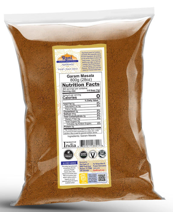 Rani Garam Masala Indian 11-Spice Blend 28oz (800g) ~ All Natural, Salt-Free | Vegan | No Colors | Gluten Friendly | NON-GMO | Kosher | Indian Origin