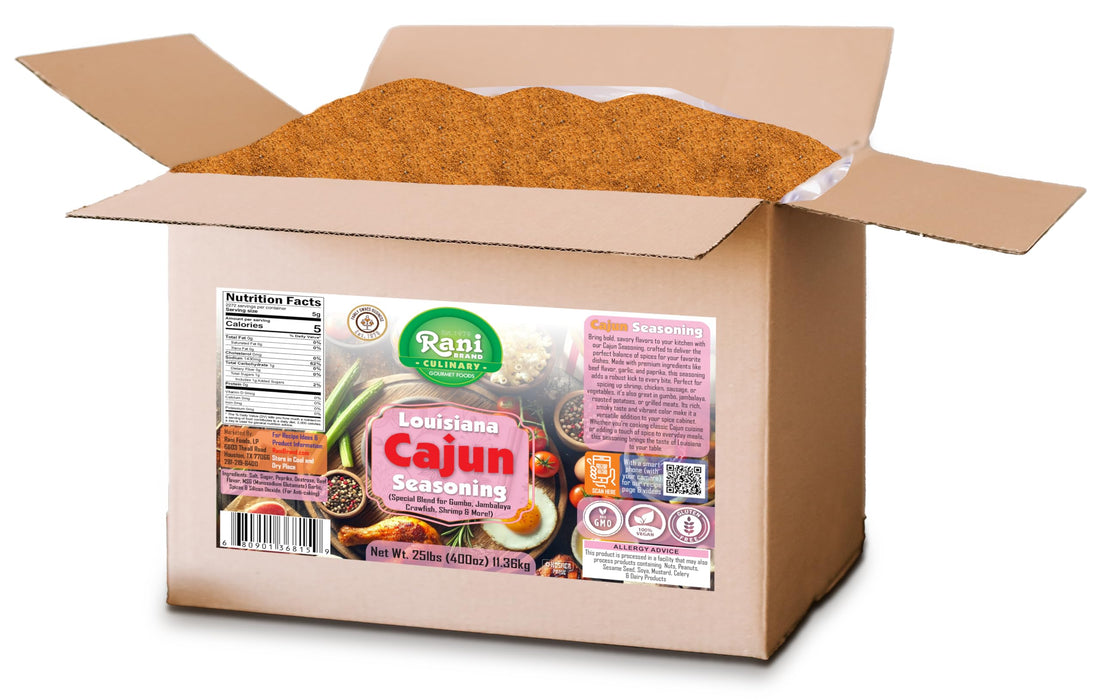 Rani Louisiana Cajun Seasoning (Special Blend for Gumbo, Jambalaya Crawfish, Shrimp) 400oz (25lbs) 11.36kg Bulk Box ~ All Natural | Gluten Friendly | NON-GMO | Kosher | Vegan | Product of USA