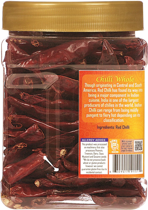 Rani Chilli Whole 5oz (141g) PET Jar ~ All Natural, Salt-Free | Vegan | No Colors | Gluten Friendly | NON-GMO | Kosher | Indian Origin