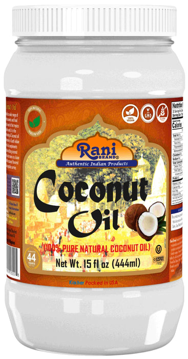 Rani Coconut Oil (100% Pure Natural Coconut Oil) 15 fl oz (444ml) Pack of 2, Cold Pressed, NON-GMO | Gluten Free | Kosher | Vegan | 100% Natural | Packed in USA