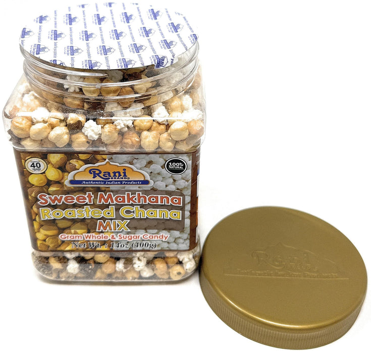 Rani Roasted Chana (Chickpeas) Sweet Mix Flavor 14oz (400g) PET Jar ~ All Natural | Vegan | No Preservatives | Gluten Friendly | Indian Origin