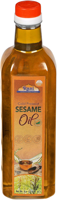 Rani Sesame Oil 33.8 Ounce (1 Liter) Cold Pressed | 100% Natural | NON-GMO | Kosher | Vegan | Gluten Free