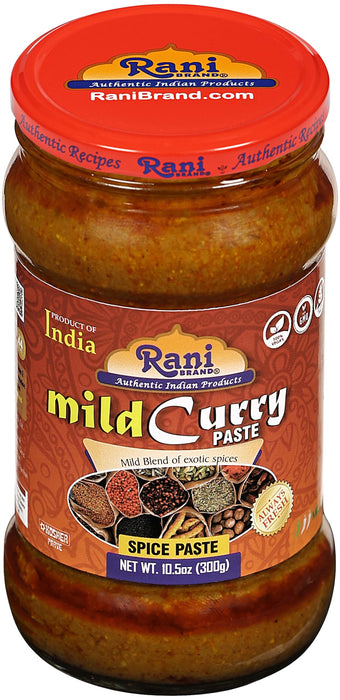 Rani Curry Paste MILD (Spice Paste) 10.5oz (300g) Glass Jar ~ No Colors | All Natural | NON-GMO | Kosher | Vegan | Gluten Free | Indian Origin