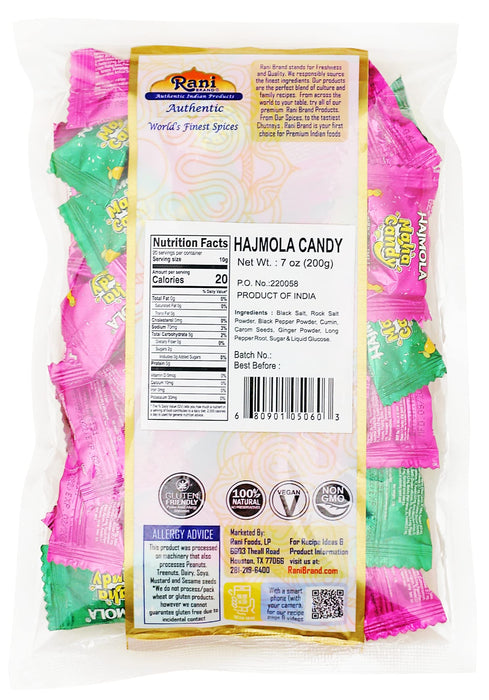 Rani Hajmola Candy 7oz (200g) Individually Wrapped ~ Indian Tasty Treats | Vegan | Gluten Friendly | NON-GMO | Indian Origin