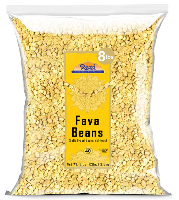 Rani Fava Beans (Split Broad Beans Skinless) 128oz (8lbs) 3.63kg Bulk ~ All Natural | Gluten Friendly | Non-GMO | Kosher | Vegan | Product of USA