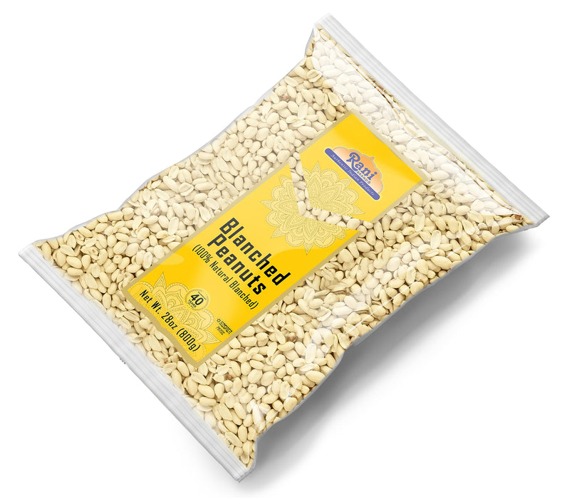 Rani Peanuts Skinless (Blanched, Uncooked) 28oz (800g) ~ All Natural | Vegan | Gluten Friendly | Kosher | Fresh Product of USA ~ Spanish Grade Groundnuts
