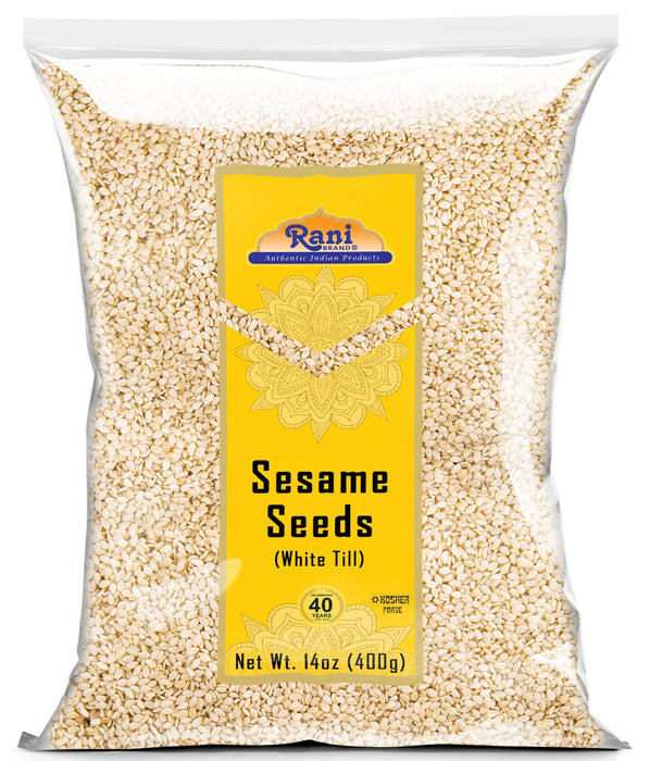 Rani Sesame Seeds White (Till) 14oz (400gm) ~ All Natural | Gluten Free Ingredients | NON-GMO | Kosher | Vegan | Indian Origin