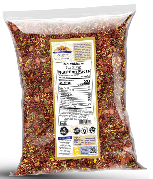 Rani Red Mukhwas (Special Digestive Treat) 7oz (200g) ~ Vegan | Indian Candy Mouth Freshener | Kosher
