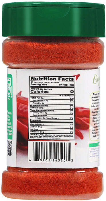 Rani Organic Kashmiri Chilli Powder (Deggi Mirch, Low Heat) 3oz (85g) PET Jar ~ All Natural | Vegan | Gluten Friendly | NON-GMO | Indian Origin | USDA Certified Organic