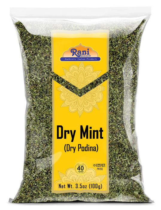 Rani Dry Mint Leaves (Podina Leaf) Spice, Dried Herb 3.5oz (100g) ~ All Natural | Gluten Friendly | NON-GMO | Kosher | Vegan | Indian Origin