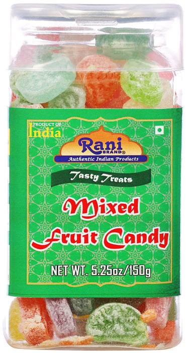 Rani Mixed Fruit Candy 5.25oz (150g) Vacuum Sealed, Easy Open Top, Resealable Container ~ Indian Tasty Treats | Vegan | Gluten Friendly | NON-GMO | Indian Origin