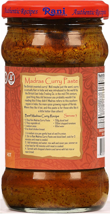 Rani Madras Curry Cooking Spice Paste 10.5oz (300g) Glass Jar ~ No Colors | All Natural | NON-GMO | Kosher | Vegan | Gluten Free | Indian Origin