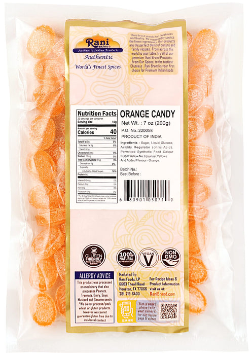Rani Orange Candy 7oz (200g) ~ Indian Tasty Treats | Vegan | Gluten Friendly | NON-GMO | Indian Origin