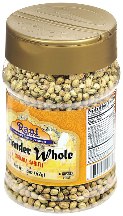 Rani Coriander (Dhania) Seeds Whole, Indian Spice 1.5oz (42g) PET Jar ~ All Natural | Gluten Friendly | NON-GMO | Vegan | Kosher | Indian Origin