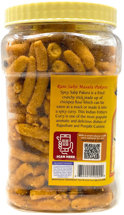 Rani Sabji Masala Pakoda (Plain Spicy Dumplings) 14oz (400g) PET Jar ~ All Natural | Vegan | No Preservatives | No Colors | Gluten Friendly | Indian Origin