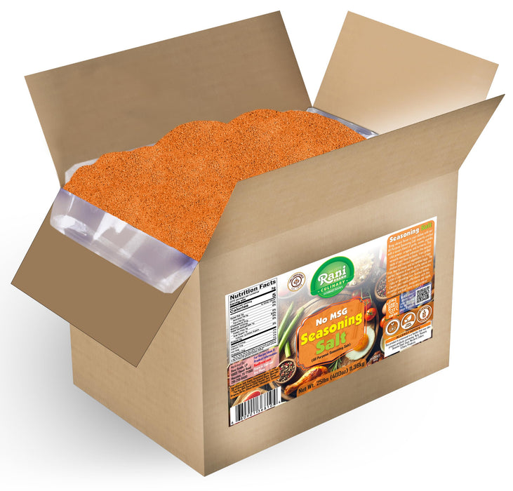 Rani No MSG Seasoning Salt (All Purpose Seasonign Salt) 400oz (25lbs) 11.36kg Bulk Box ~ All Natural | Gluten Friendly | NON-GMO | Kosher | Vegan | Product of USA
