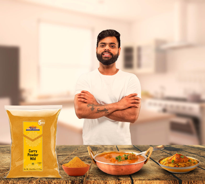 Rani Curry Powder Mild Natural 10-Spice Blend (5lbs) 2.27kgs Bulk ~ Salt Free | Vegan | No Colors | Gluten Free Ingredients | NON-GMO | Kosher | NO Chili
