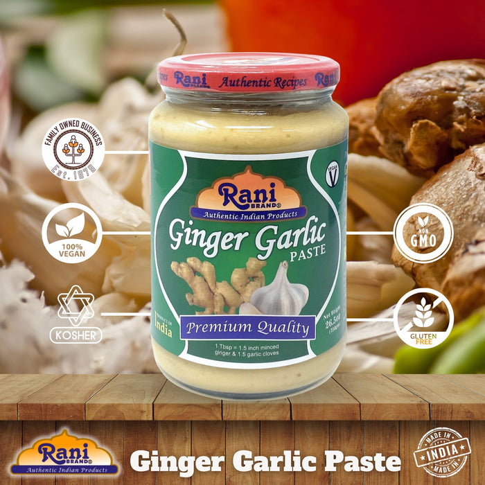 Rani Ginger Garlic Cooking Paste 26.5oz (750g) ~ Pack of 6 ~ Vegan | Glass Jar | Gluten Free | NON-GMO | No Colors | Indian Origin