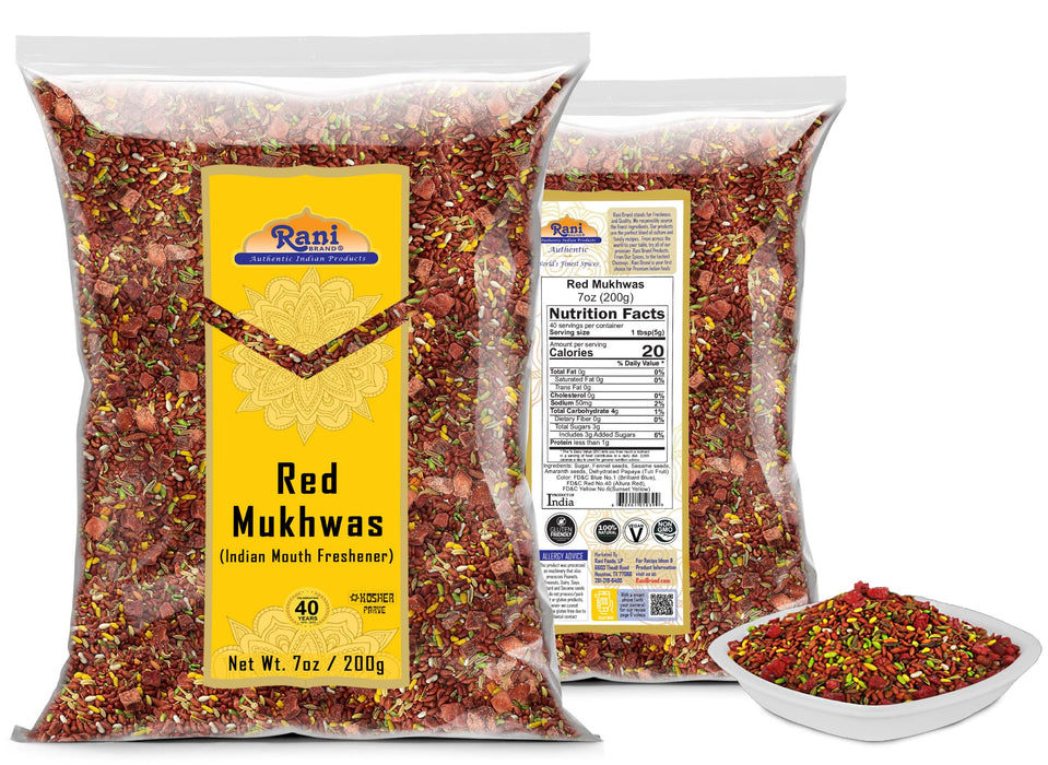 Rani Red Mukhwas (Special Digestive Treat) 7oz (200g) ~ Vegan | Indian Candy Mouth Freshener | Kosher