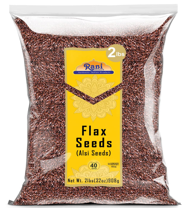 Rani Flax Seeds Whole Raw (Alsi, Linum usitatissimum) 32oz (2lbs) 908g ~ All Natural | Gluten Friendly | Non-GMO | Kosher | Vegan | Indian Origin